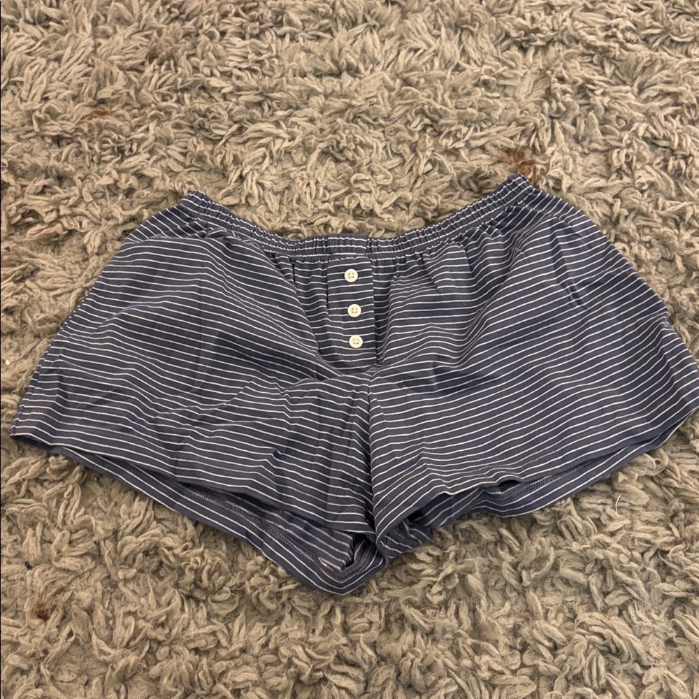 Striped Blue and White PJ Shorts